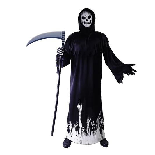 Scary Adult Glow in the Dark Party Costume Skeleton Reaper Halloween V563-22949