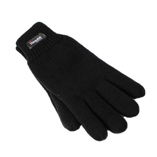 Dents 3M THINSULATE Gloves Snow Ski Knitted Polar Fleece Thermal Plain Winter - Black V563-75-0005-BLACK-ONESIZE