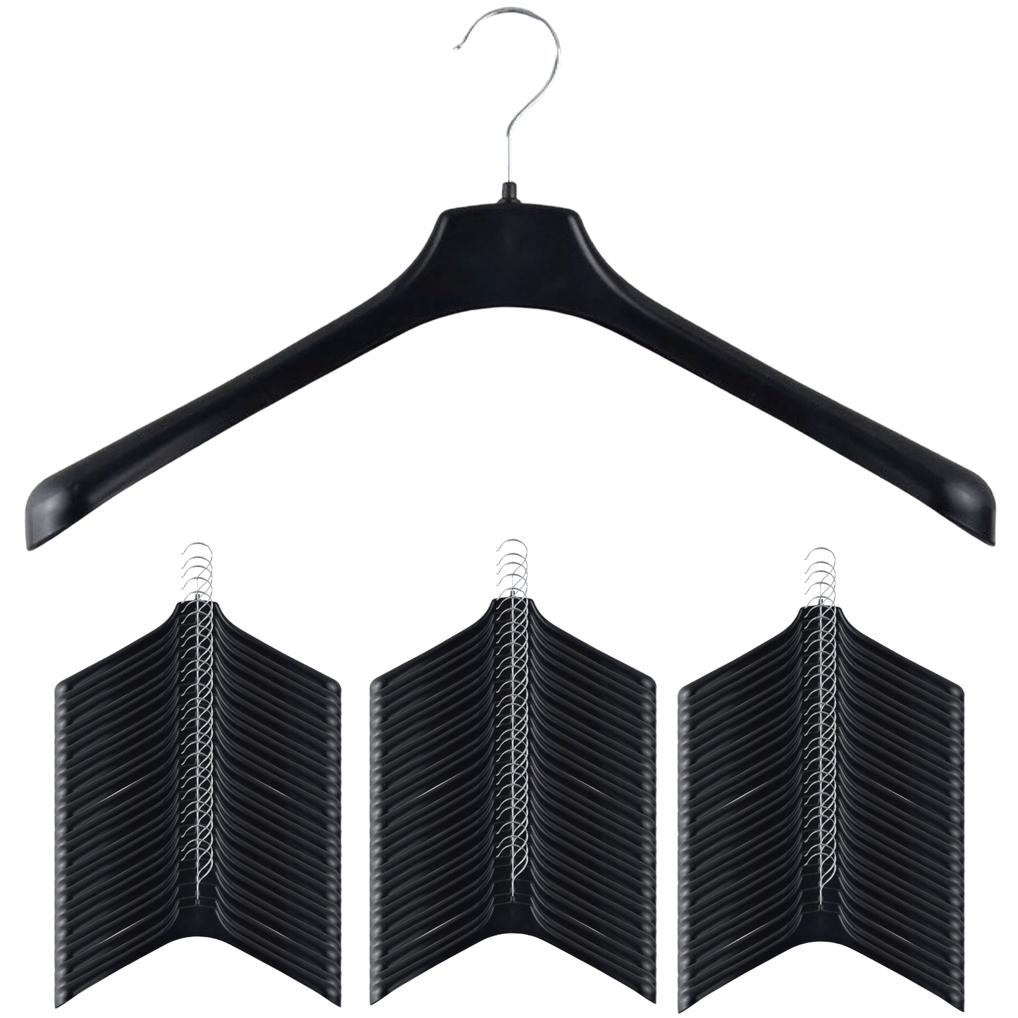 60x JACKET HANGER Heavy Duty 460mm Commercial Pants Clothing Coat BULK R51L V563-AH-R51L-60PCS