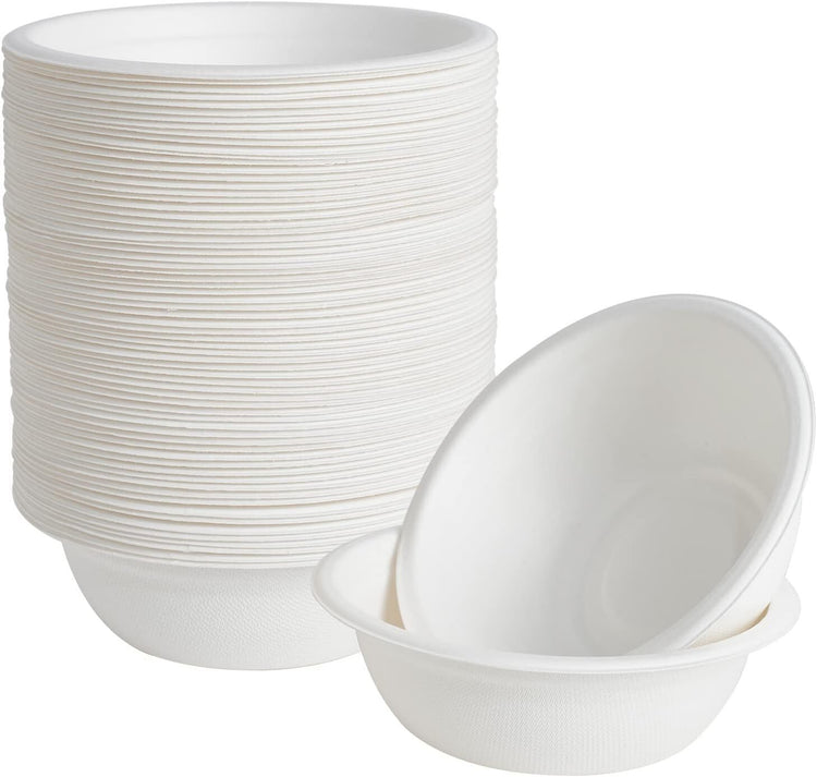 600pcs Disposable Sugarcane Bagasse Round Bowls - 18cm (450ml) - Bulk V563-BA1811-30-20PK
