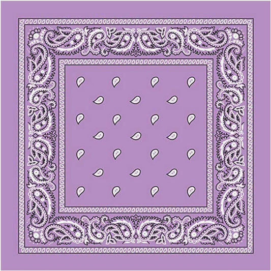 BANDANA Paisley 100% COTTON Head Wrap Durag Bandanna Summer Biker Scarf Mask - Lilac V563-BANDANA-LILAC