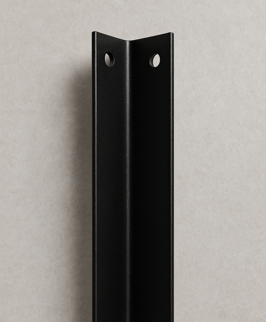 Heavy Duty Powder Coated Steel L Shape Corner Bracket 298mm x 38mm V563-BLACK_ANGLE_BRACKET