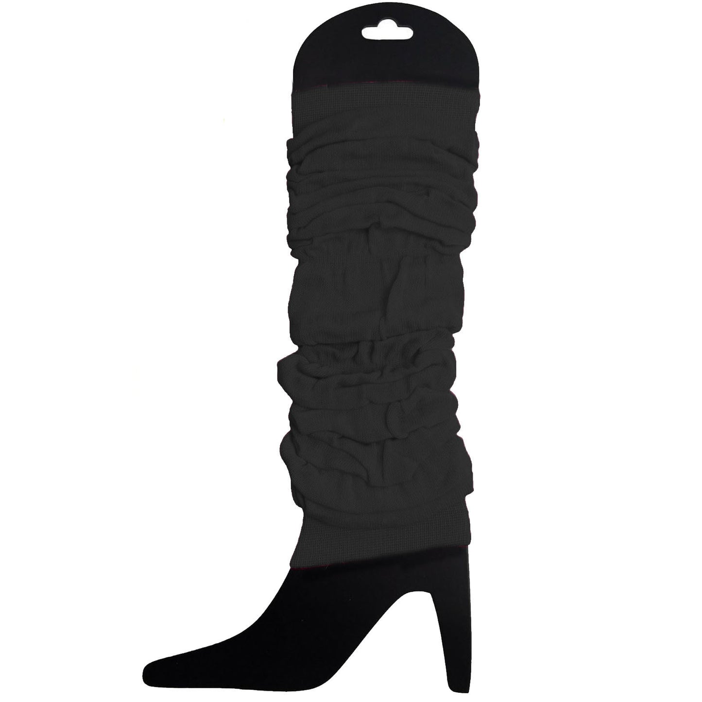 12 LEG WARMERS Knitted Womens Neon Party Knit Ankle Fluro Dance Costume 80s BULK - Black V563-BR-12NNLEGWRMR-BLK