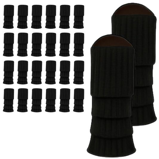 24x Womens Leg Warmers Disco Winter Knit Dance Party Crochet Legging Socks Costume - Black V563-BR-24LEGWARMS-BLK