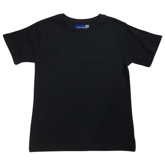 KIDS PLAIN T SHIRT Childrens Child 100% COTTON Boys Girls Basic Blank Tee Top - Black - 10 V563-BR-KDSPLAINTEE-BLK-10