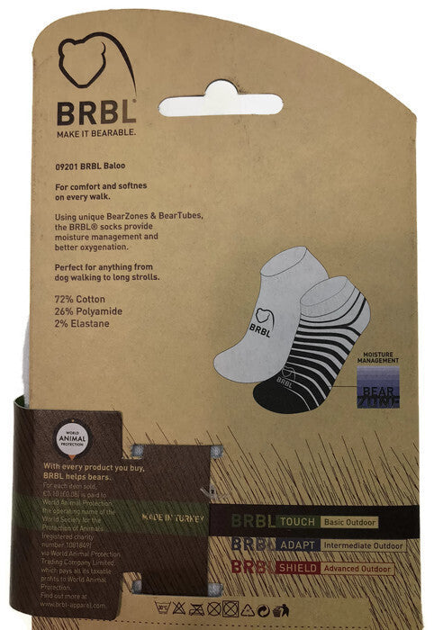 2pk BRBL Baloo Ankle Socks Low Cut MADE IN ITALY - Dark Grey/Mid Grey - L V563-BRBL-BALLOO2PK-DGRY-L