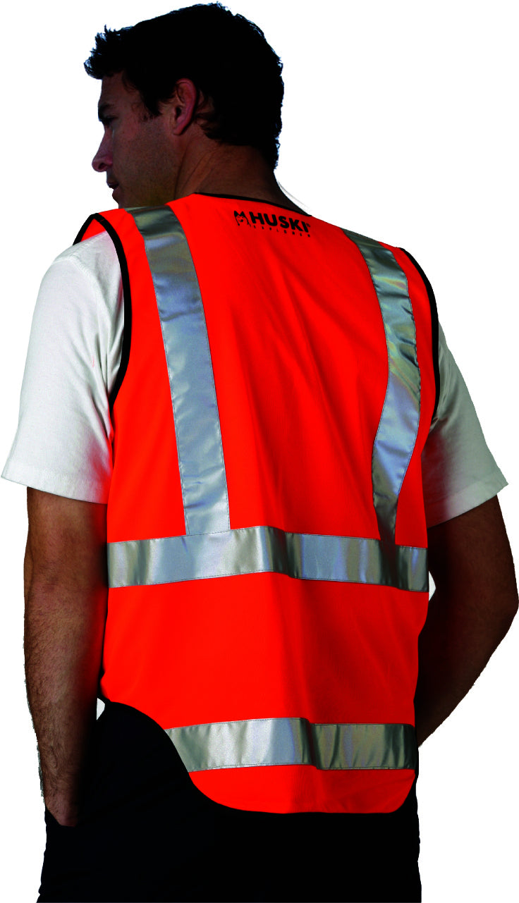 HUSKI Hi Vis Patrol Vest 3M Reflective Tape Safety Workwear High Visibility - Orange - 3XL V563-HUSKI-918094-ORG-3XL