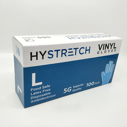 1000x Clear Disposable Vinyl Gloves Powder Free Latex Free Bulk - 1 Box - L V563-HY2404-1BOX-L