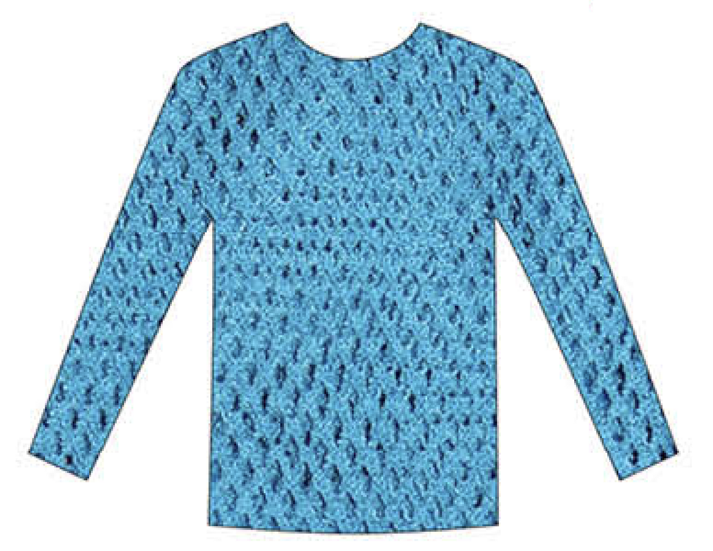 Womens Fishnet Mesh Top Long Sleeve Sheer See Through Party Costume - Blue V563-JD-12168-BLU