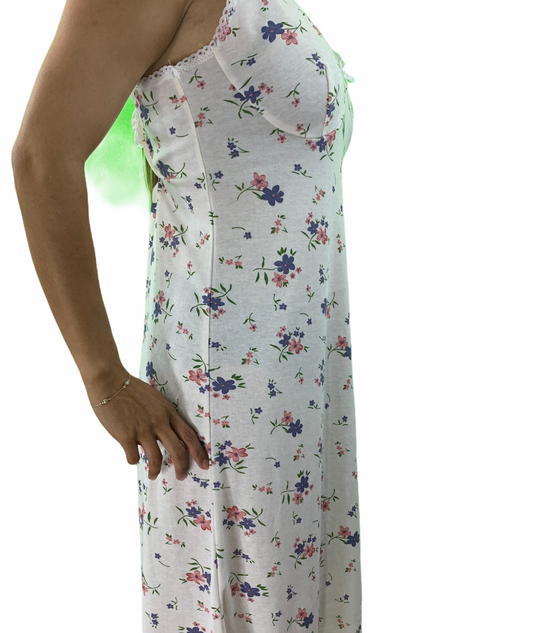 Womens Ladies Cotton Nightie Night Gown Slip Petticoat PJs Sleepwear Dress - Pink - 12 V563-NI-007-PINK-12