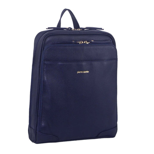 Pierre Cardin Rustic Womens Leather Backpack Bag Handbag Back Pack Travel - Navy V563-PC_3213-NAVY