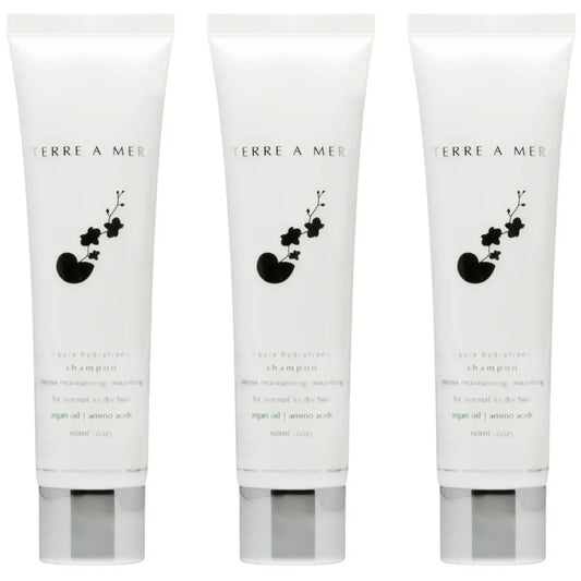 3x Terre A Mer Pure Hydration Amino Acid/Argan Oil Shampoo - 60ml Travel Size V563-PH_TRVL_SHAMPOO-3PCS
