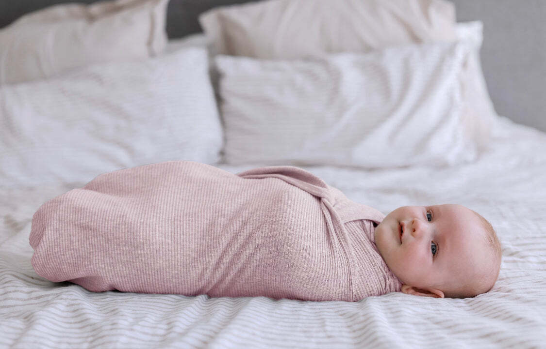 Ponchik Babies + Kids - Ribbed Swaddle Jersey Wrap - Love V563-RIBBEDWRAP-LOVE