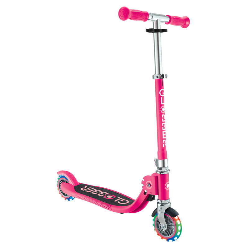 Globber FLOW FOLDABLE JUNIOR with lights - Pastel Pink/ Fuchsia V572-870-110