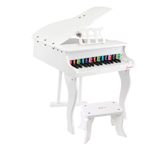 Kids Wooden Pretend Musical Toy Baby Children Grand Toy Mini 30 Keys Piano White V610-GRAPIN-0293-WHI