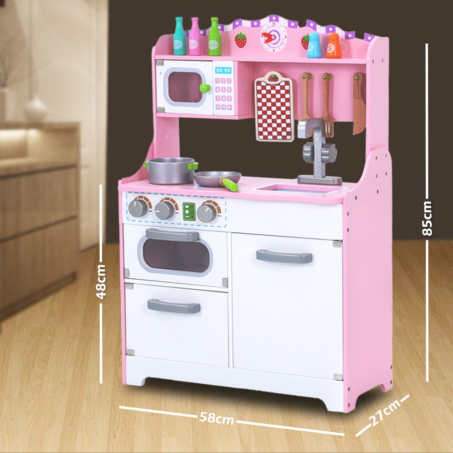 Kids Wooden Kitchen Pretend Play Set Toy Toddlers Children Cooking Food Cookware V610-TOY-KIT0707