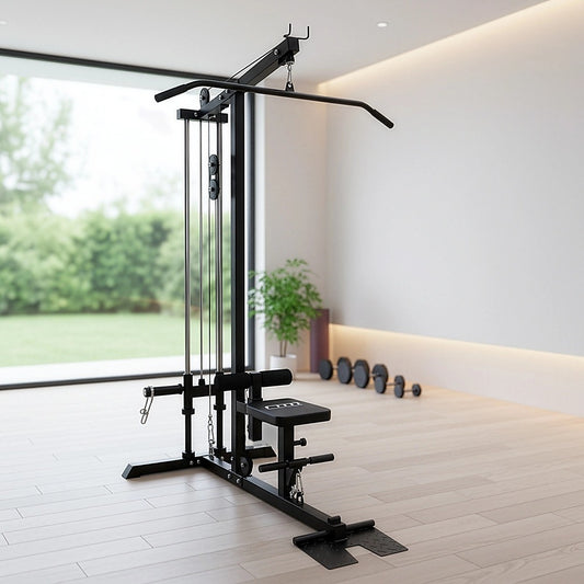 Lat Pulldown Low Row Fitness Machine - Home Gym Strength Trainer V63-782635