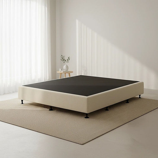 Palermo King Single Ensemble Bed Base Platinum Natural Sand Linen Fabric V63-823211