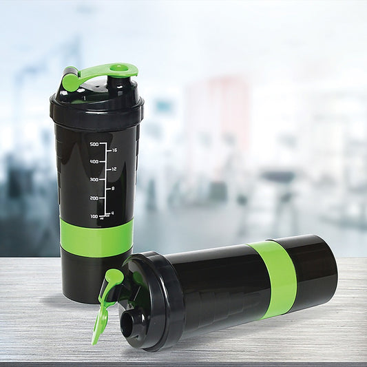 2x Protein Shaker Bottle Set - 3-in-1 Smart Blender Mixer Cup for Gym & Fitness V63-823861