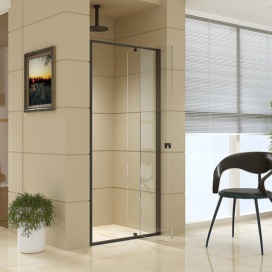 Adjustable Semi Frameless Shower Screen (74~82) x 195cm Australian Safety Glass V63-824451