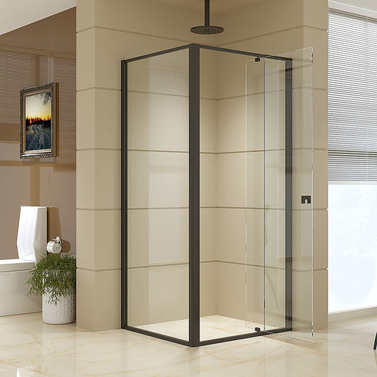 Semi Frameless Shower Screen (74~82)x 195cm & (98~101)x 195cm Side AS/NZS Glass V63-824481