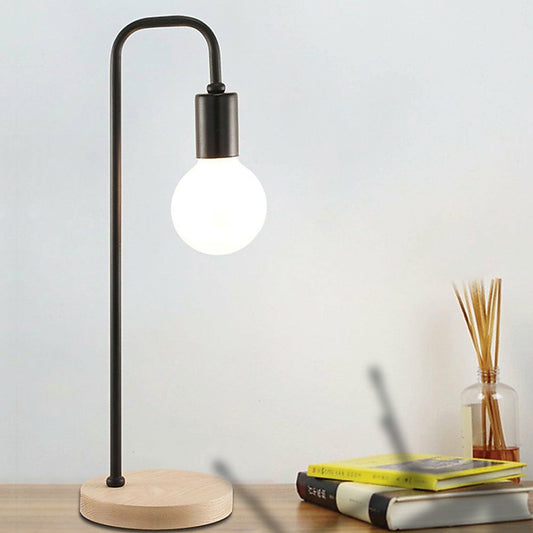 Modern Table lamp Desk Light Timber Base Bedside Bedroom Black V63-824821