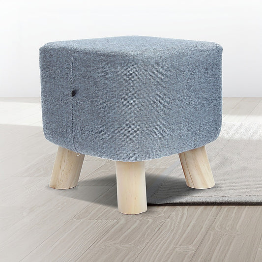 Fabric Ottoman Foot Stool Rest Pouffe Footstool Wood Storage Padded Seat V63-825501
