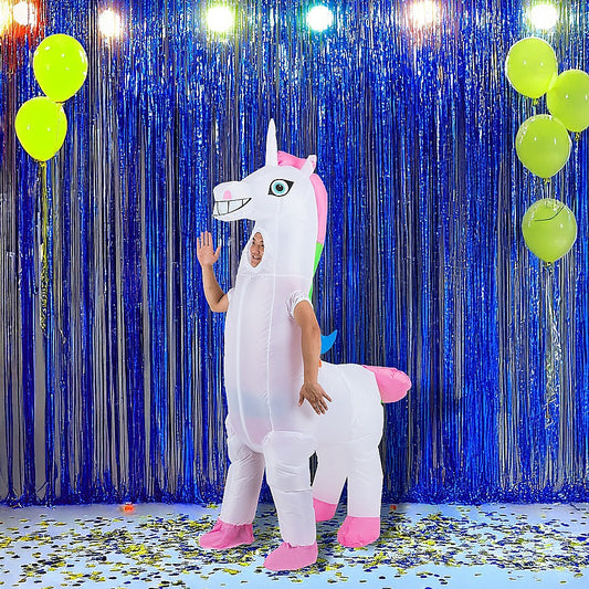 Giant Unicorn Fancy Dress Fan Inflatable Costume Suit V63-825781