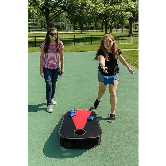 Collapsible Portable Corn Hole Boards With 8 Cornhole Bean Bags, Carry Case V63-826831