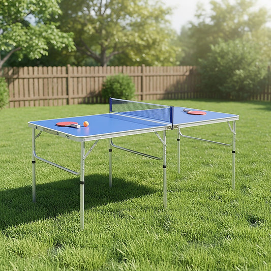 152cm Portable Tennis Table, Folding Ping Pong Table Game Set V63-828191