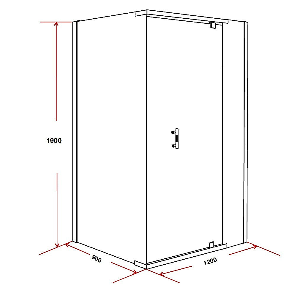 Shower Screen 1200x900x1900mm Framed Safety Glass Pivot Door By Della Francesca V63-829131
