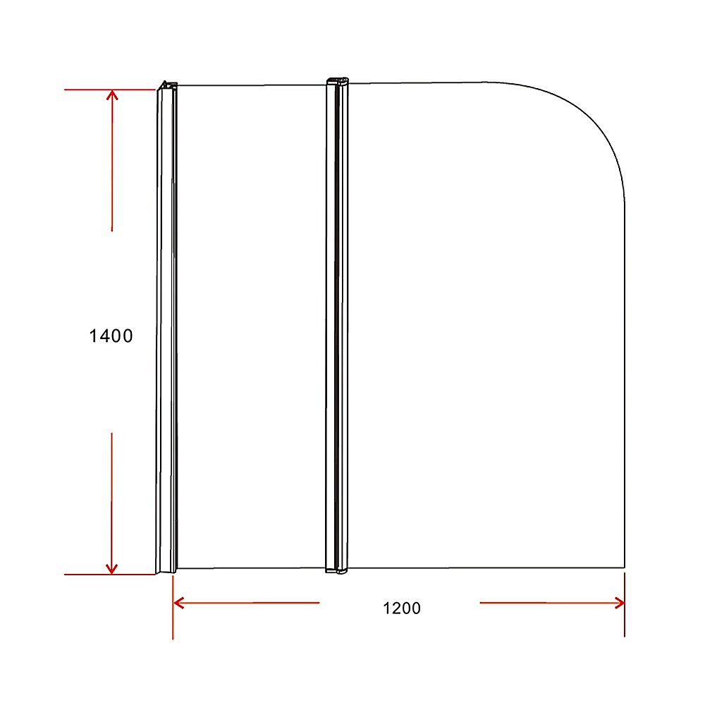 180 Degree Pivot Door 6mm Safety Glass Bath Shower Screen 1200x1400mm By Della Francesca V63-830121