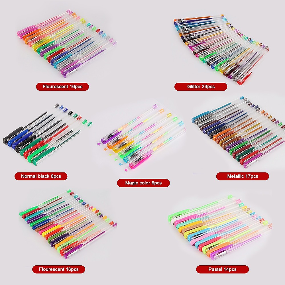 Glitter Gel Pens (100 pack) with 2.5X More Ink - Craft, Kids & Adult Colouring V63-831911