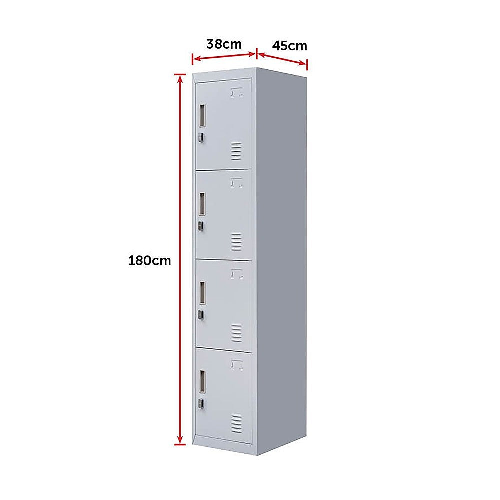4-Door Vertical Locker for Office Gym Shed School Home Storage V63-832511