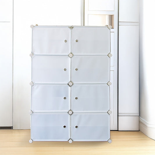 White Cube DIY Shoe Cabinet Rack Storage Portable Stackable Organiser Stand V63-836161
