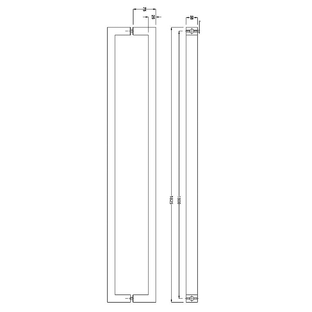 Entrance Door Pull Handle Matte Black 1800mm V63-837601