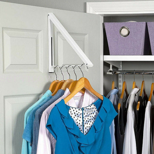 Folding Wall Mount Retractable Clothes Hanger Laundry Drying Rack Organiser V63-837681