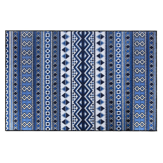 200x300cm Large Floor Blue Ethnic Rug - Modern Area Carpet for Bedroom & Lounge V63-838351