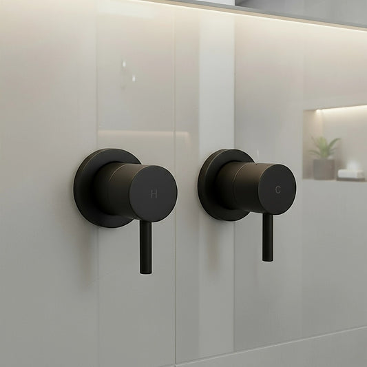 Bathroom Shower Bath Hot and Cold Mixer WATERMARK Certified in Black V63-847871