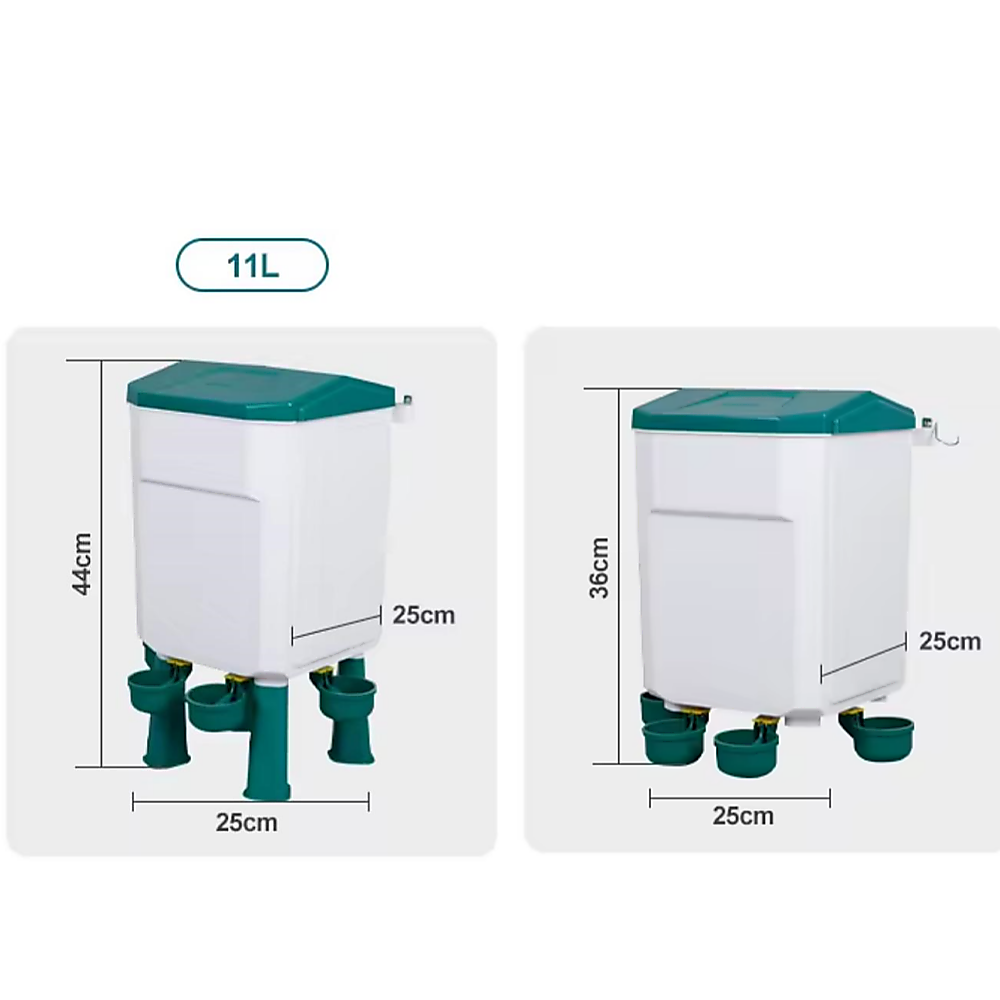Chicken Feeder Water Food Treadle Poultry Feeding 12KG Large Capacity 11L V63-849551