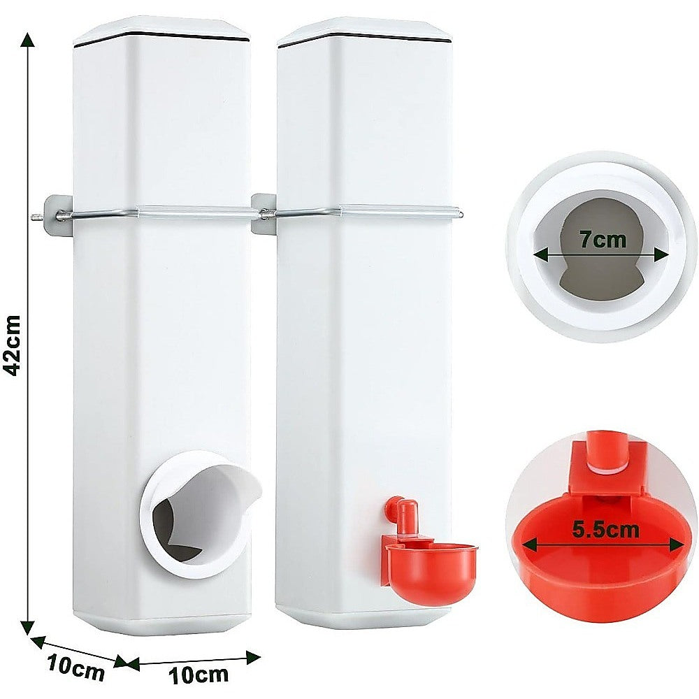 Chicken Bird Feeder Water Dispenser Automatic Waterer Poultry Food Drinker 4L V63-849561