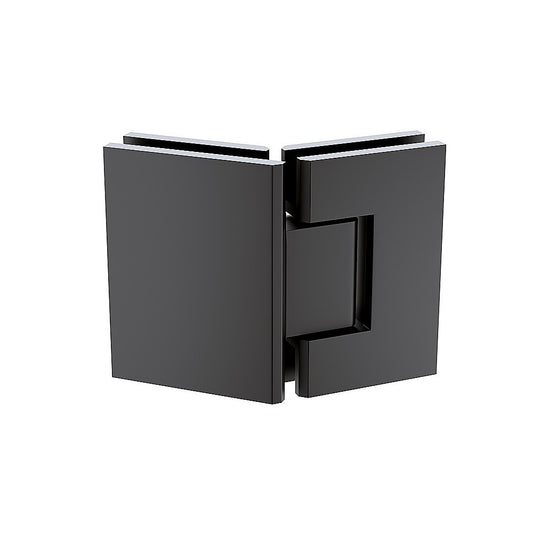 135 Degree Glass to Glass Stainless steel Square Shower Hinge in Black V63-930771