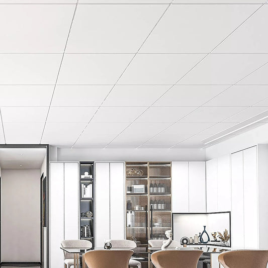 12x Smooth Drop Ceiling Tile 2ft x 2ft PVC Ceiling Panel V63-952641