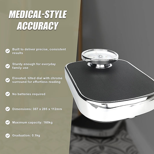 Medical Style Bathroom Scales Large Analogue Dial Heavy Duty Mechanical Scale for Home Use V63-953541