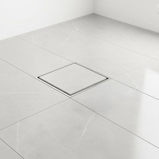 10x10cm Square Shower Drain with Removable Tile Insert Grate - Stainless steel 304SS, CUPC Certified for V63-955491
