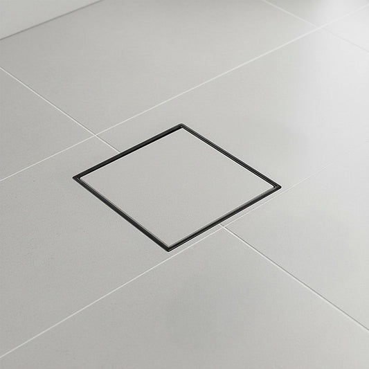 15x15cm Square Shower Drain with Removable Tile Insert Grate - Matte Black 304SS, CUPC Certified for Modern V63-955531