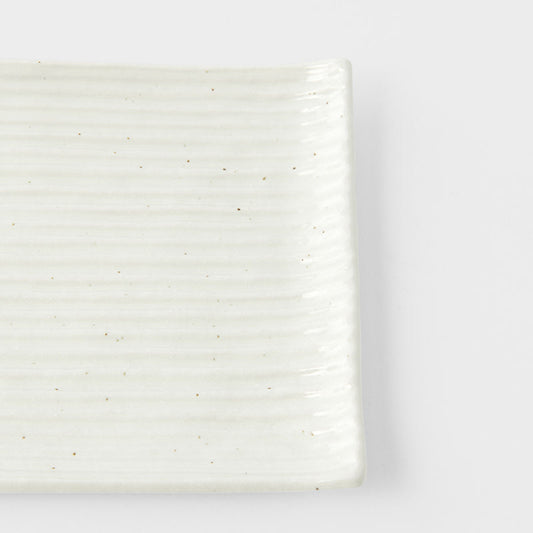 Sushi Plate 24cm White Contour Glaze V637-C0360