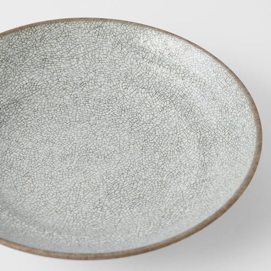 Pasta Bowl Flat 23cm Crazed Grey Glaze V637-C0858