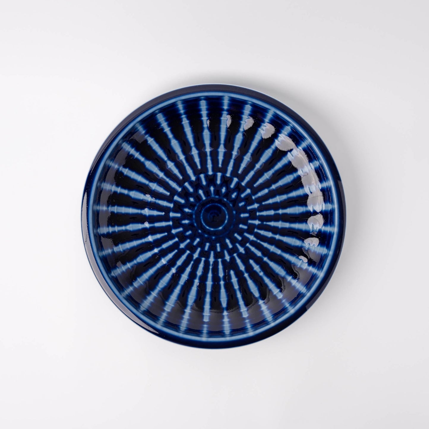 Plate Thick Edge 26cm Cobalt Rays Glaze V637-C1157