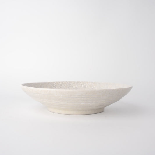 Pasta Bowl Flat 23cm White Star Glaze V637-C1159